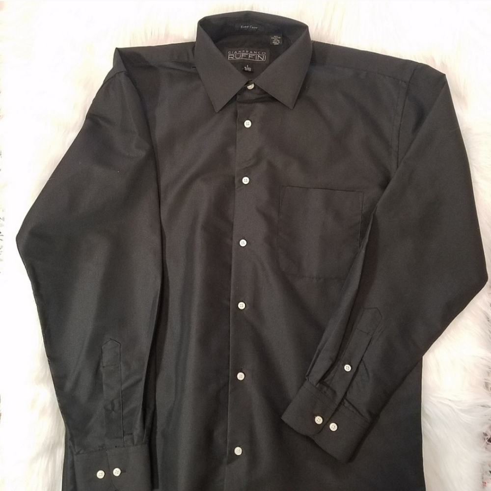 Gianfranco Ruffini black longsleeve dress shirt small